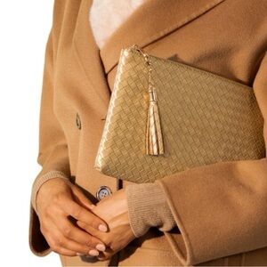 Virginia Wolf Gold Woven Pouch